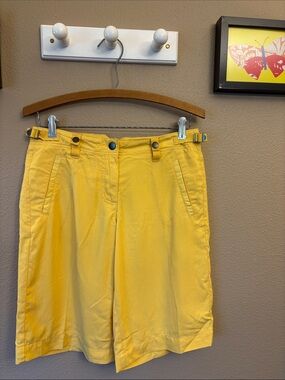 NEW! Da-Nang XS X-Small Sunny Yellow Silk Cotton Long Bermuda Shorts